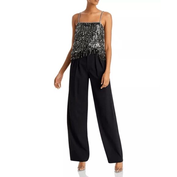 Alice + Olivia Chi Sequined Fringe Top - Picture 2 of 15